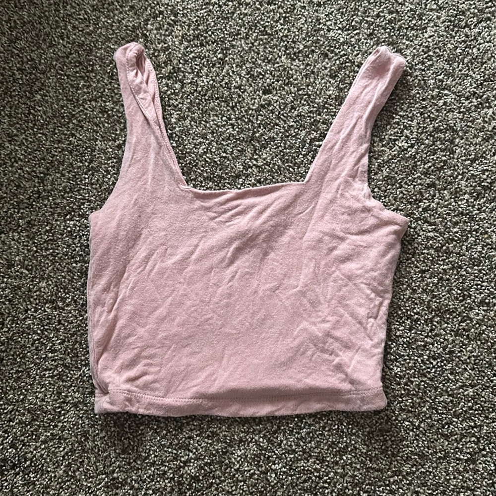 Ultra soft light pink square neck tank. From a boutique.